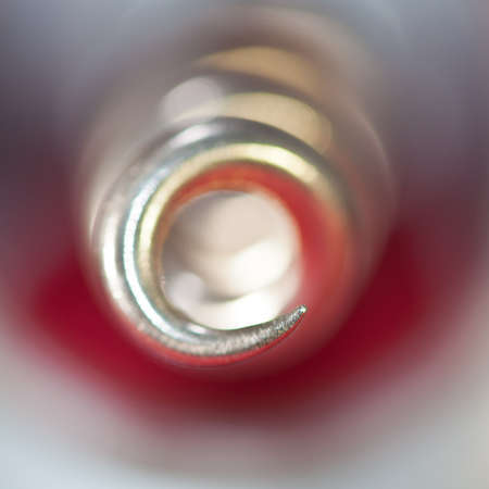 An abstract shot of the spiral of a corkscrew.の写真素材