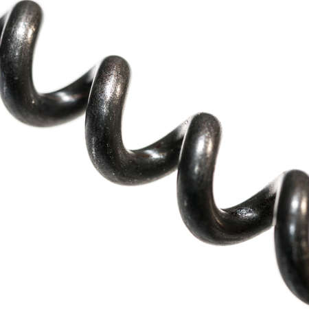 A close-up of the coils of a corkscrew 