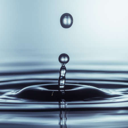 A macro shot of a water spike with a water droplet の写真素材