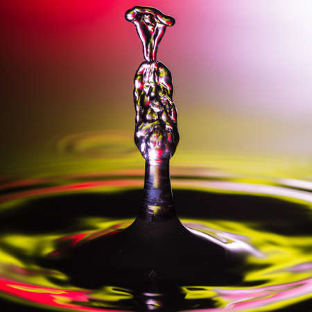 An abstract shot of a water drop collision の写真素材
