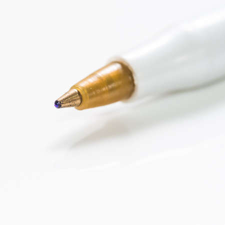 A macro shot of a ballpoint pen.の写真素材