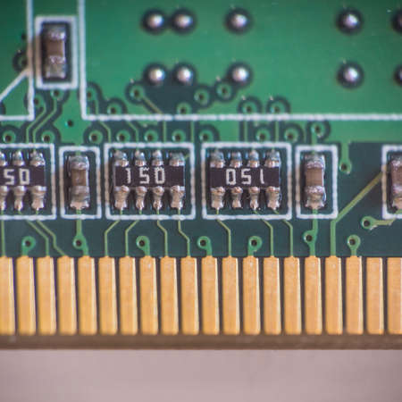 A macro shot of the edge connector of a RAM upgrade.の写真素材