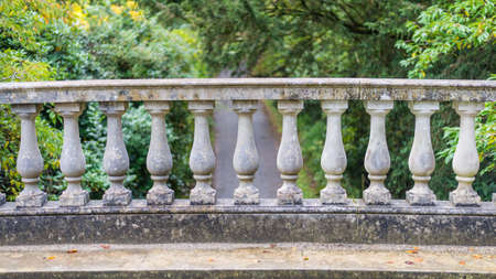 A shot of the stonework balustrade of a bridge 