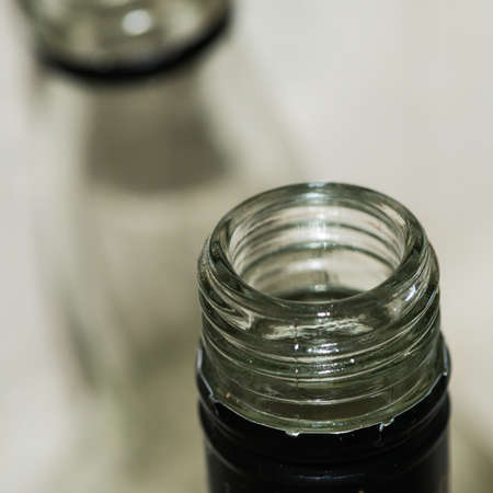 A macro shot of the top of a bottle.の写真素材