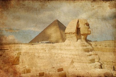 grungy toned texture over pyramidsの写真素材