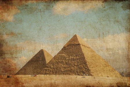 grungy toned texture over pyramidsの写真素材
