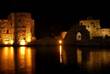 beautiful old castle at night