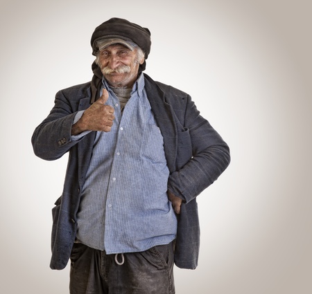 old lebanese man with thumbs up