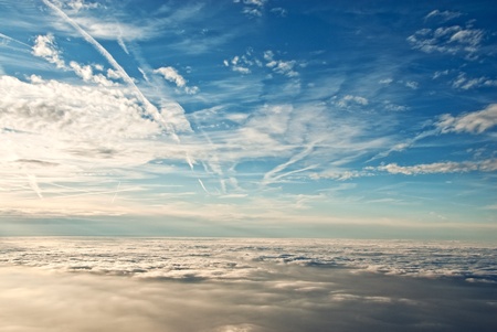 heavenly view of sky   clouds from a jet plane の写真素材
