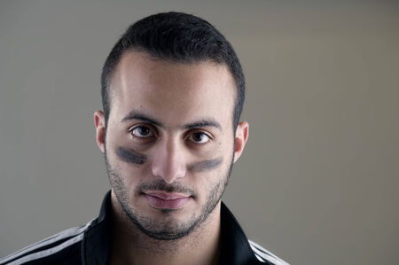 Portrait of a football player looking at the cameraのeditorial素材