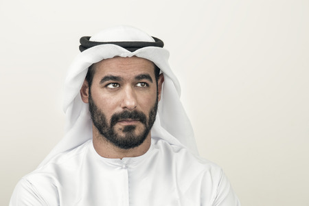 Thoughtful Arabian businessman, Arabian businessman thinking