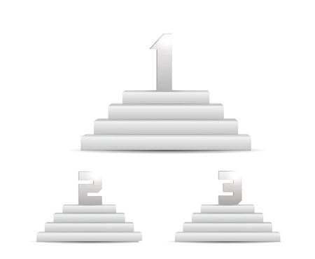 3d Podiums Set Isolated on Whiteのイラスト素材