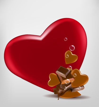 Chocolate with hearts のイラスト素材