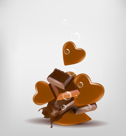 Chocolate with hearts のイラスト素材