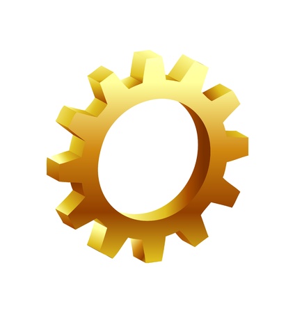 Golden Gear Icon のイラスト素材