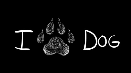 Abstract Paw free hand style のイラスト素材