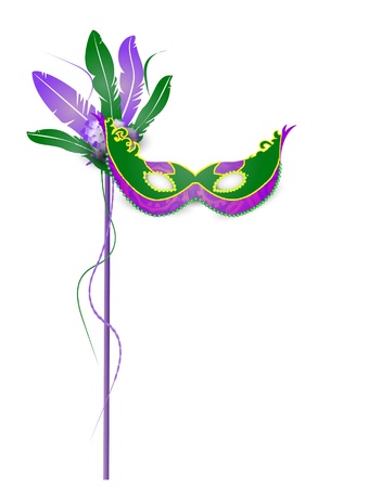 Mardi Gras Mask Isolated on White Background のイラスト素材