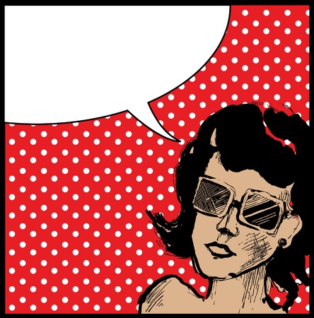 Retro Pop Art Girl Background のイラスト素材