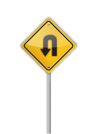 Turn back road sign,  illustration のイラスト素材