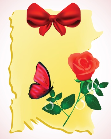 Rose and butterfly background のイラスト素材