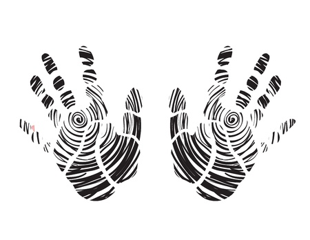  Black hand prints のイラスト素材