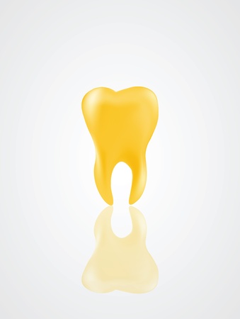  Illustration of realistic golden tooth のイラスト素材