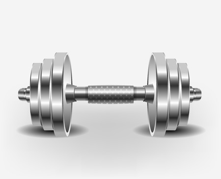 Dumbell over white backgroundのイラスト素材