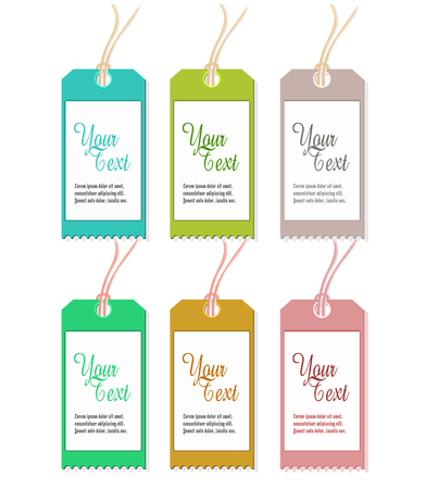 Set of Six Colorful Tags Isolated on White Backgroundのイラスト素材