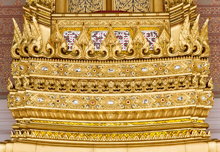 Wood carved, Gold, Golden, handmade ,decorationの写真素材