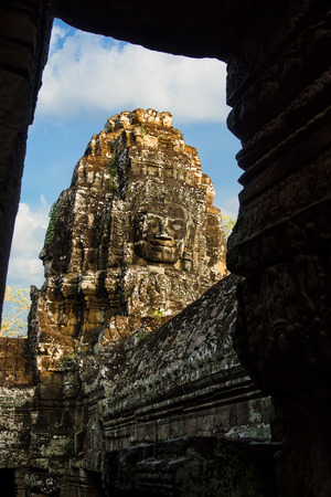 Locate on Siem Reab , Cambodia the Bayon stands at the centre of Jayavarmanの写真素材