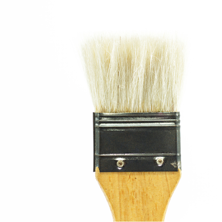 Rabbit hair paint brush isolated on a white backgroundの写真素材