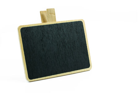 A little blank standing blackboard isolated on white backgroundの写真素材