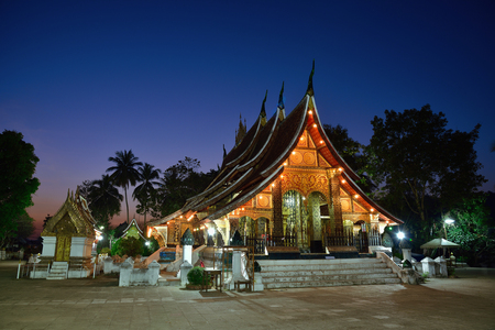Wat Xieng thong  is the most popular temple Luang Pra bang, Laosの写真素材