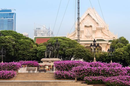 Bangkok, Thailand : 26 Mar 2015 - The king Rama 5th and king rama 6th statues in front of...
