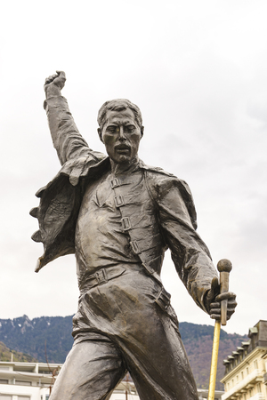 Montreux, Switzerland - April 15, 2016: Statue of Freddie Mercury, the singer of famous rock bandのeditorial素材