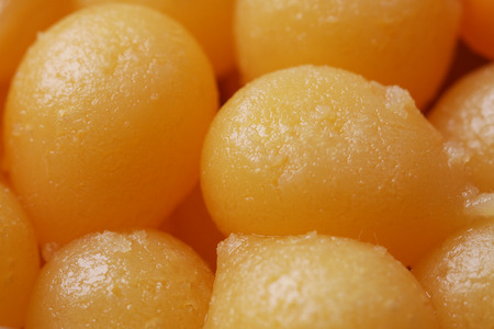 sweet egg yolk fudge balls cooked with syrup, Thai dessert stylist backgroundsの写真素材