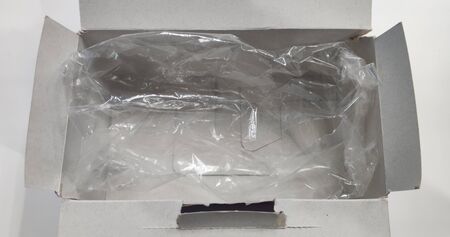 sold out hygiene surgical face mask on shelf and box at retail online shopping store during CORONA...
