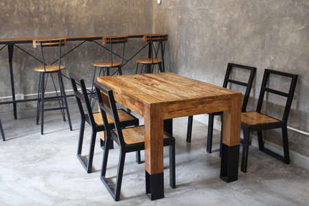 Decorating Living room interior in loft, industrial style, Coffee shop restaurant office work space, Loft empty room 3d render backgroundsの写真素材