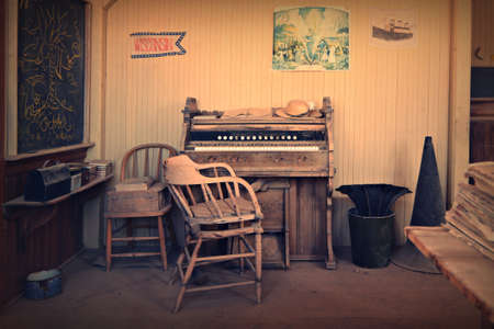 Vintage School, Bodie Californiaの写真素材