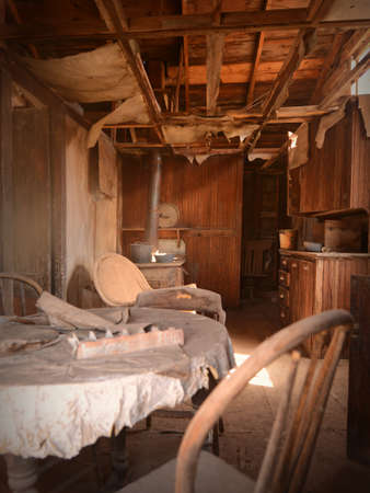 Vintage Kitchen And Dining Table, Bodie Californiaの写真素材