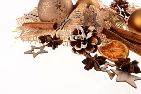 Christmas Decoration in Brown Tonesの写真素材