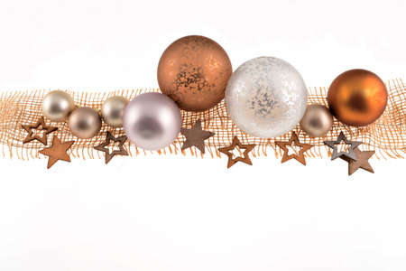 Christmas Card with Stars and Christmas Balls, Horizontalの写真素材