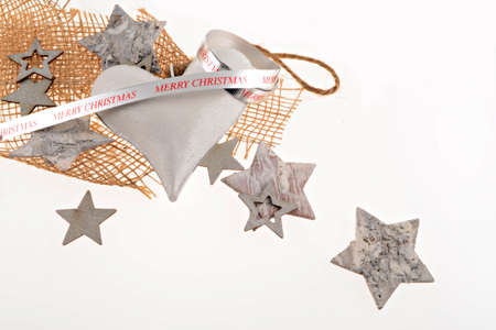 Christmas Card with White Heartの写真素材