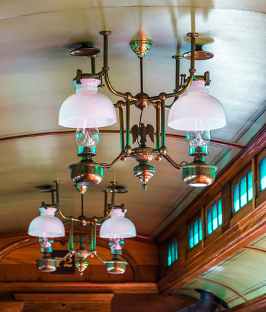Vintage Antique Passenger Train Light Fixturesの写真素材