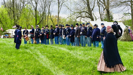 Elizabethtown, PA - April 2019: Abe Lincoln Funeral Train Re-Enactmentのeditorial素材