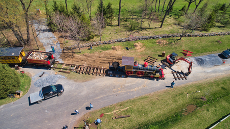 Abe Lincoln Funeral Train Being Loaded onto the Trackのeditorial素材
