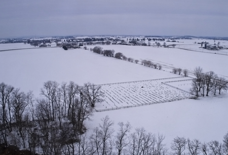 Snowy morning in Amish Farmlandの写真素材