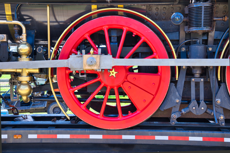 Close up of a Locomotive drive Gearの写真素材