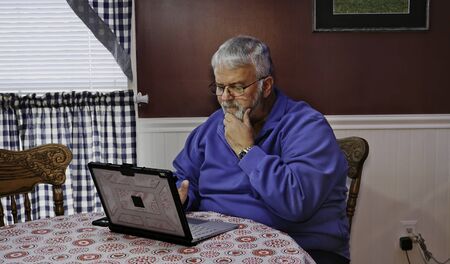Senior Citizen Upset and Mad at Using a Computer and Technologyの写真素材