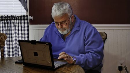 Senior Citizen Upset and Mad at Using a Computer and Technologyの写真素材